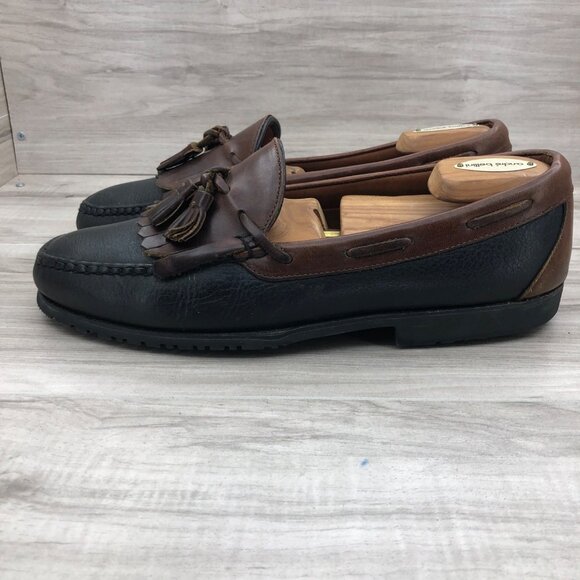 Allen Edmonds Loafers Mens 12D Nashua Black Brown Tassel Leather Slip On Shoes main image 6